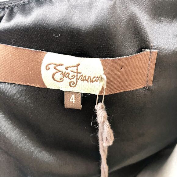 EVA FRANCO Anthro Mandy Mini Dress 4 Black Vulture Fringe Mesh V Neck NWT - Picture 7 of 10